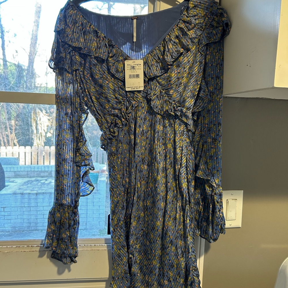 Blue Free People Floral Dress